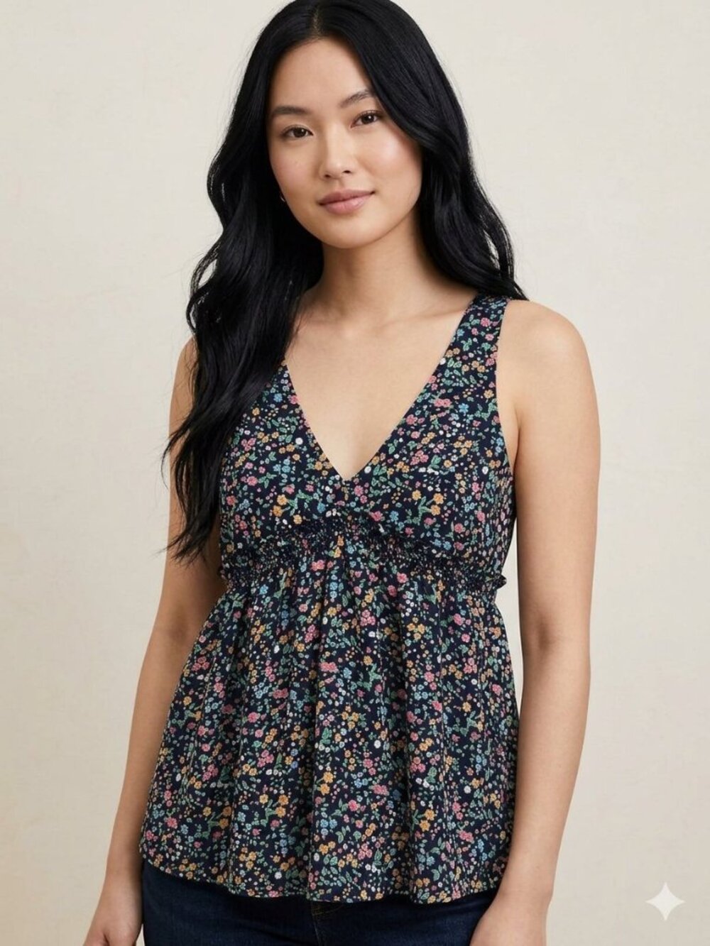 Everly ditsy floral print tank top, size XS?